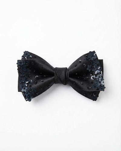 Black Butterfly Bow Tie with Black Sequin