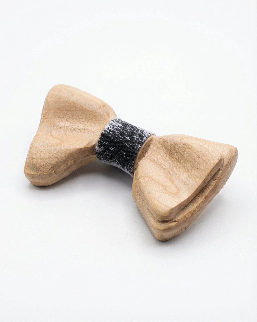 Wooden Bow Tie with Vintage Denim
