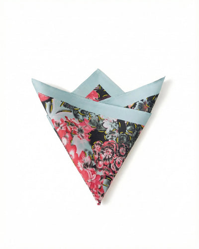 Sky Blue & Bold Flower Pocket Square