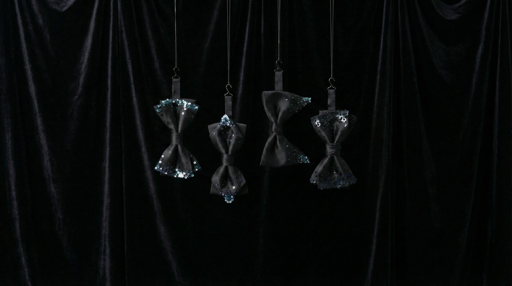 Sequin & Beads Bow Ties