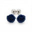 Silver-Tone & Blue Rose Cufflinks