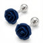 Silver-Tone & Blue Rose Cufflinks