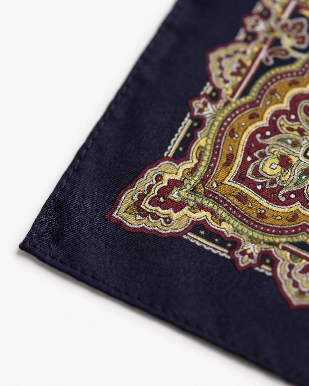 Black & Gold Paisley Pocket Square