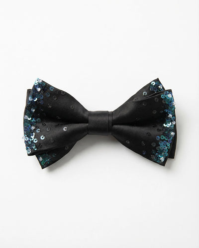 Black Butterfly Bow Tie with Blue Sequin