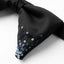 Black Big Butterfly Bow Tie with Blue Sequin