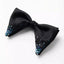 Black Big Butterfly Bow Tie with Blue Sequin