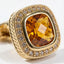 Round Gold-Tone Cufflinks with Golden Sahara Crystal