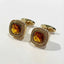 Round Gold-Tone Cufflinks with Golden Sahara Crystal