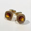 Round Gold-Tone Cufflinks with Golden Sahara Crystal