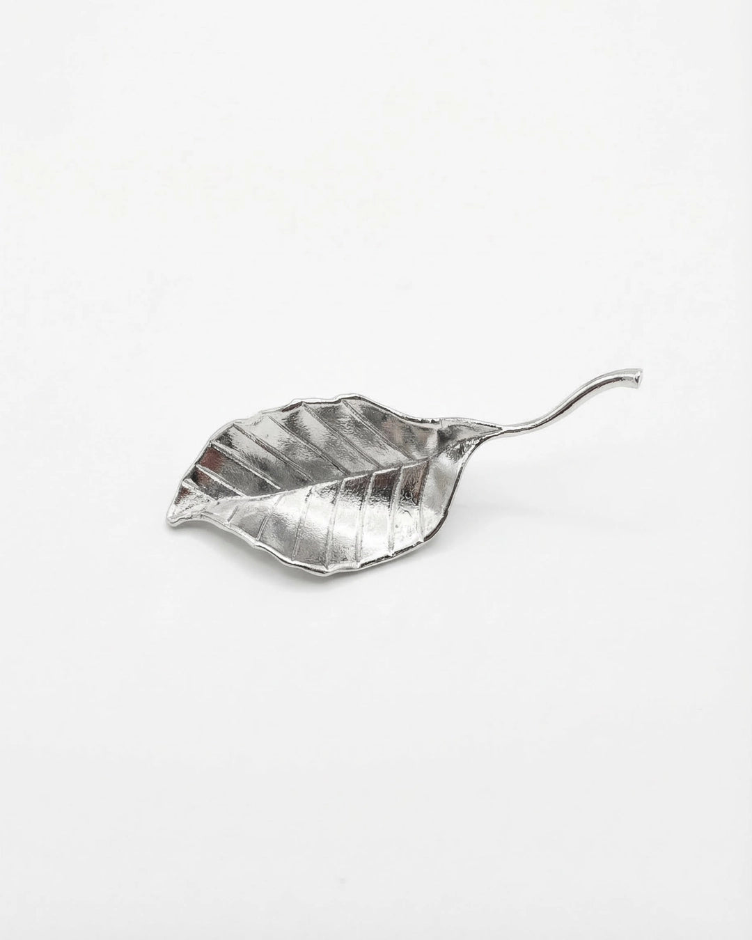 Silver-Tone Leaf Lapel Pin