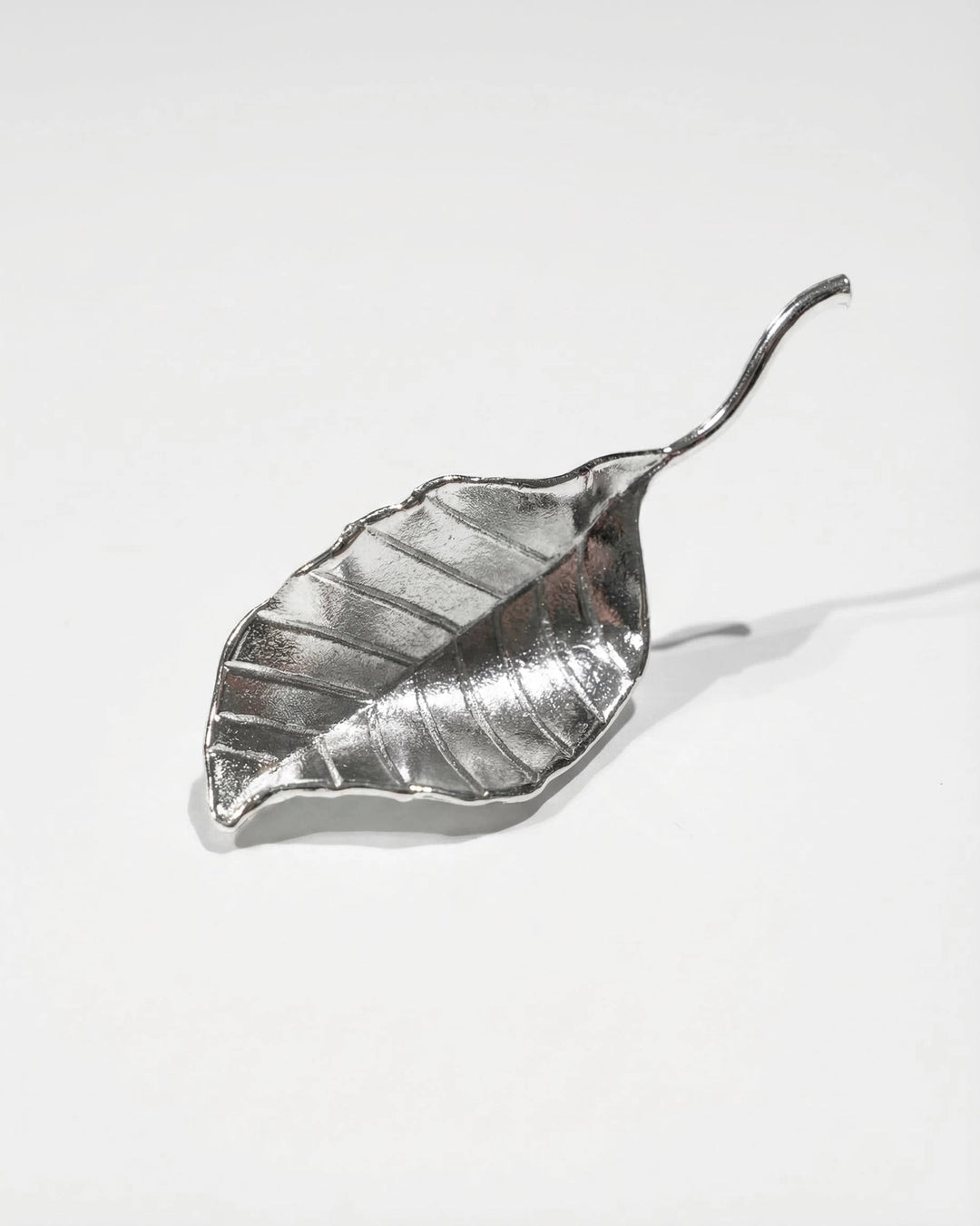 Silver-Tone Leaf Lapel Pin