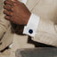 Silver-Tone & Blue Rose Cufflinks
