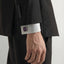 Octagon Silver-Tone Cufflinks with Violet Crystal