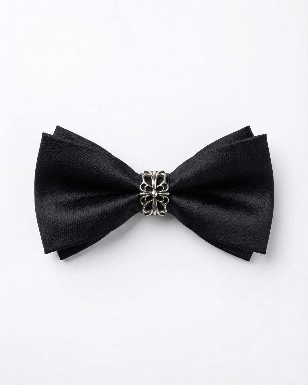 Black Bow Tie with Filigree Ring