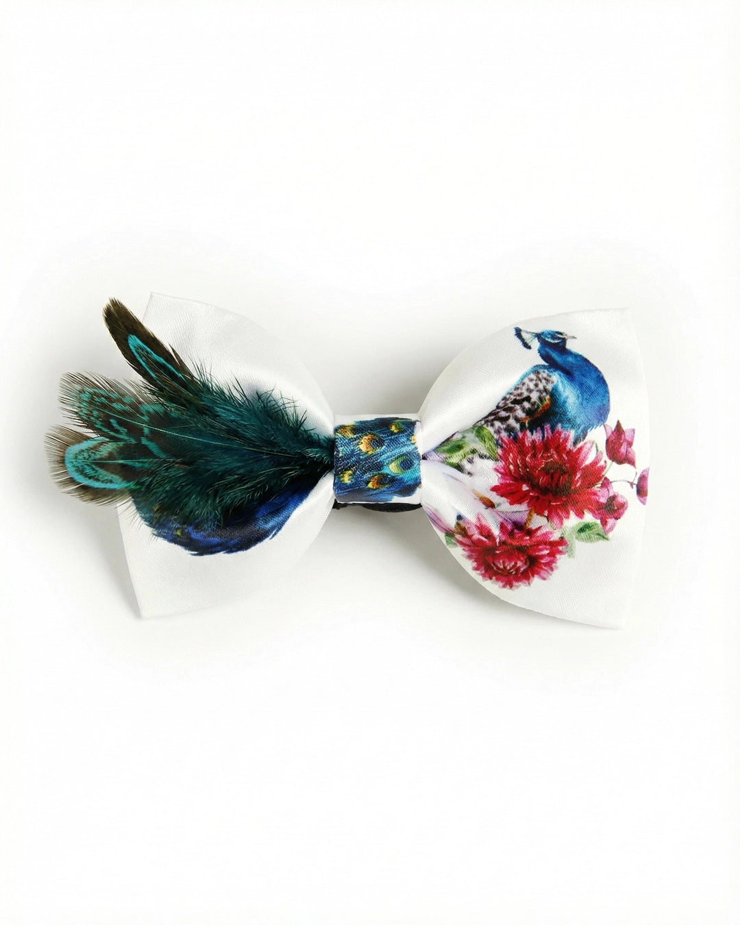 Imperial Peacock Bow Tie with Feather