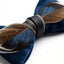 Midnight Bow Tie with Mixed Feathers
