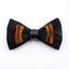 Tiger Eye Bow Tie with Black & Orange Barred Feathers