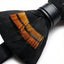 Tiger Eye Bow Tie with Black & Orange Barred Feathers