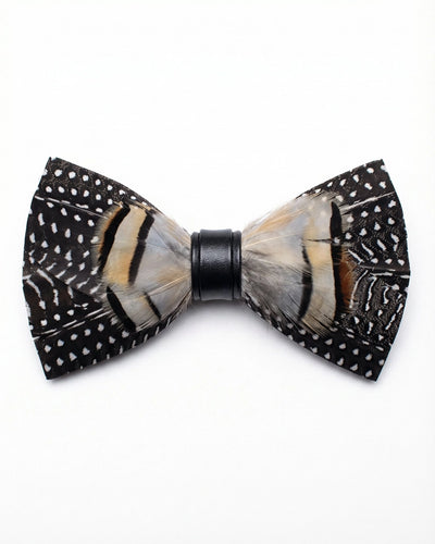 Urban Spot Bow Tie with Fowl Feathers