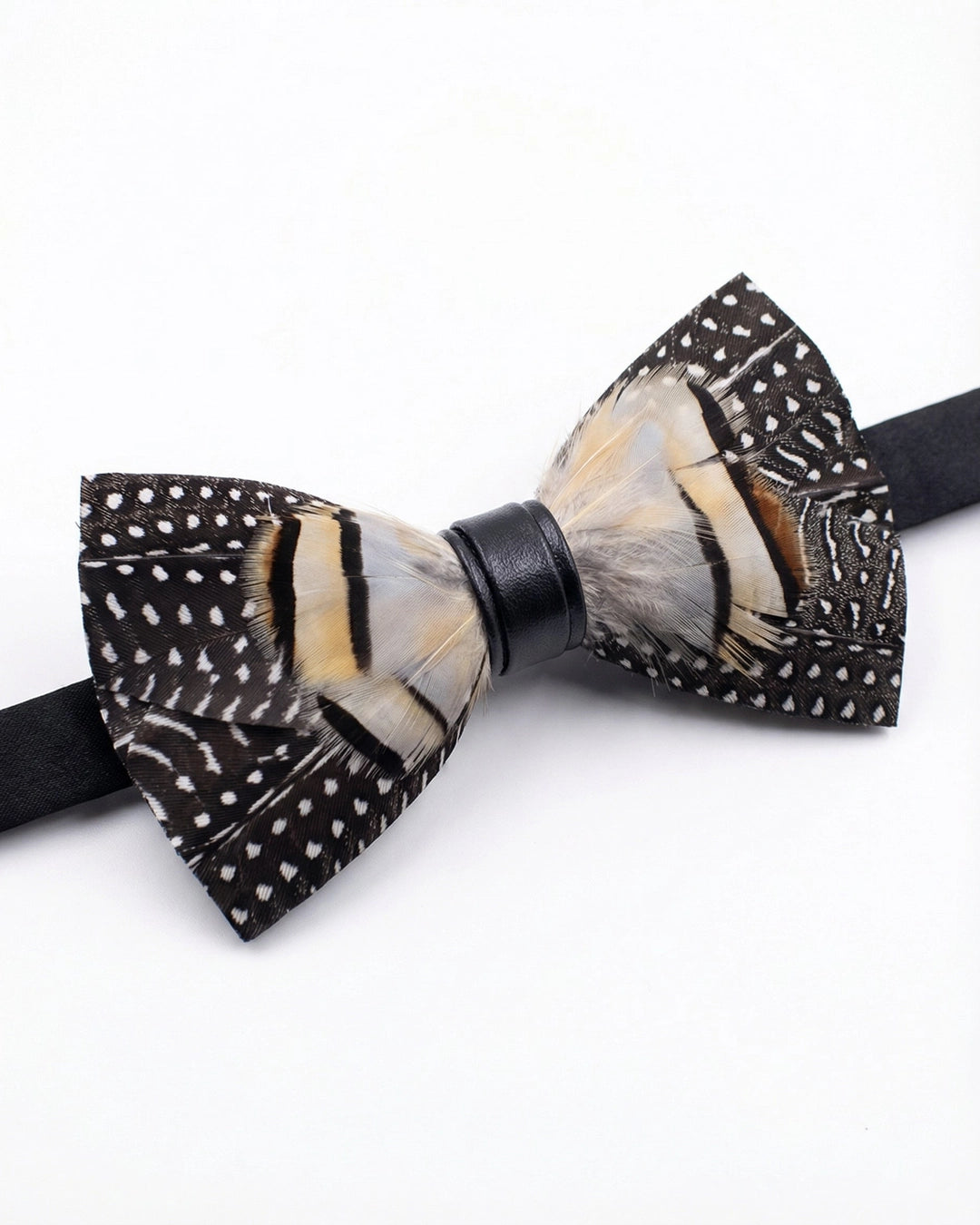 Urban Spot Bow Tie with Fowl Feathers