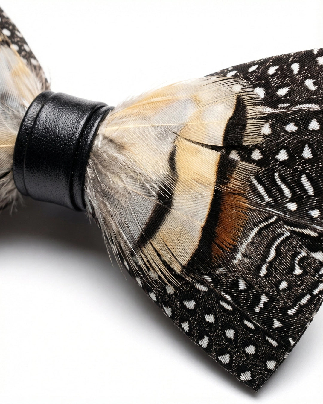 Urban Spot Bow Tie with Fowl Feathers