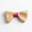Wooden Bow Tie with Red Sun