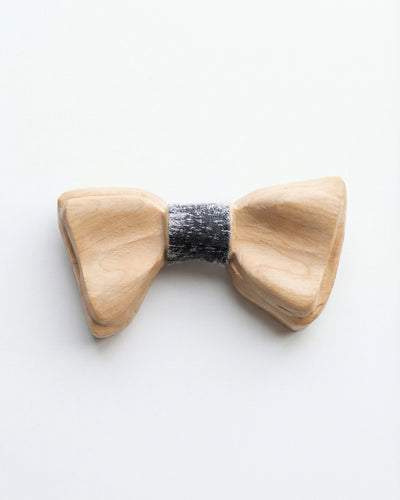 Wooden Bow Tie with Vintage Denim