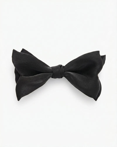 Lustrous Black Bow Tie