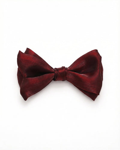 Lustrous Dark Red Bow Tie