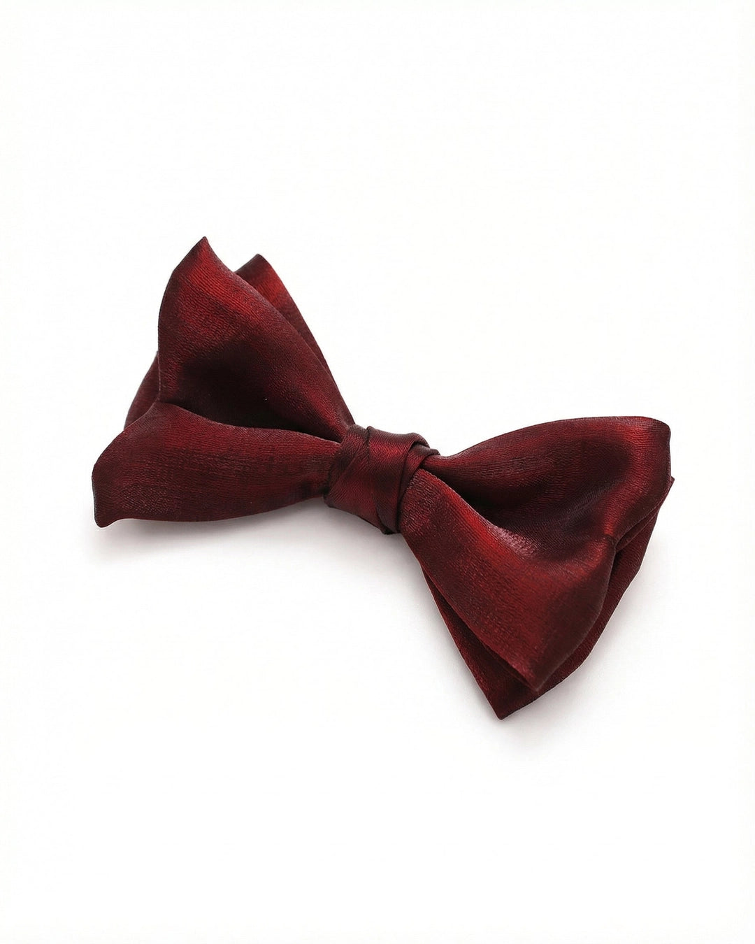 Lustrous Dark Red Bow Tie