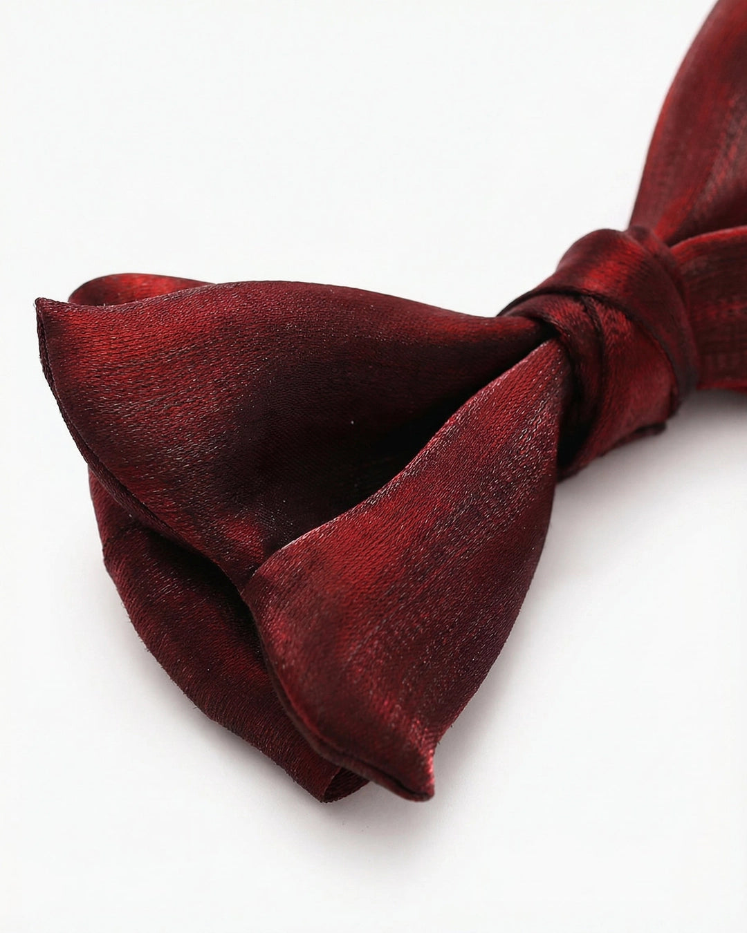 Lustrous Dark Red Bow Tie