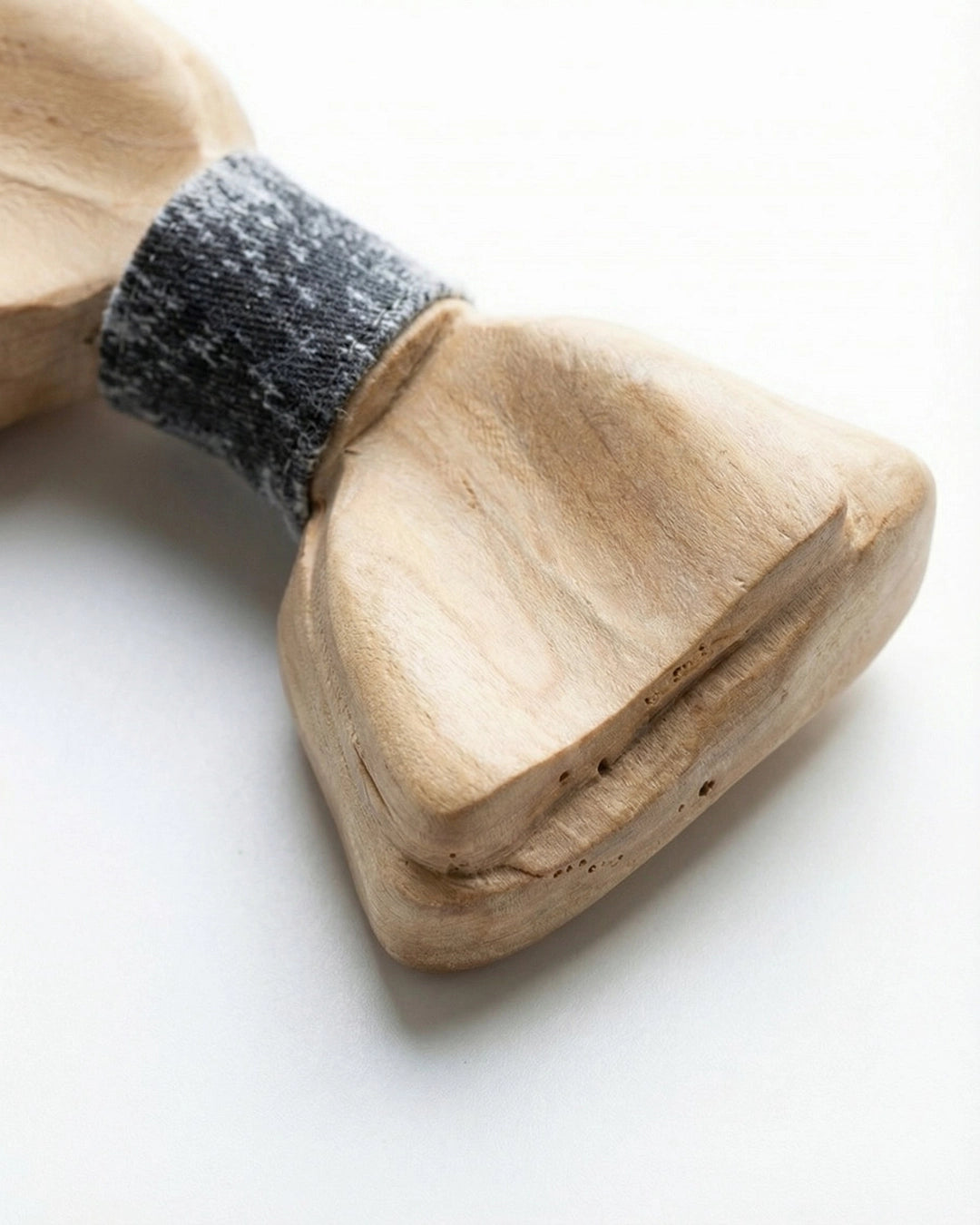 Wooden Bow Tie with Vintage Denim