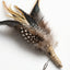 Golden Pheasant Lapel Pin with Layered Feathers