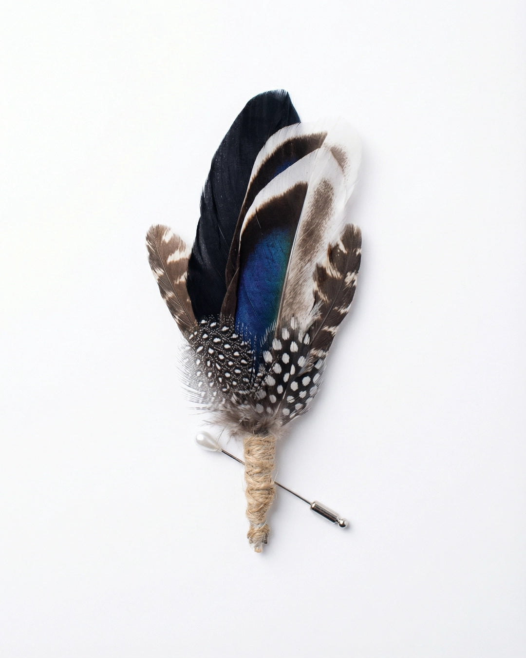 Midnight Wing Lapel Pin with Iridescent Plumage