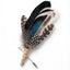 Midnight Wing Lapel Pin with Iridescent Plumage