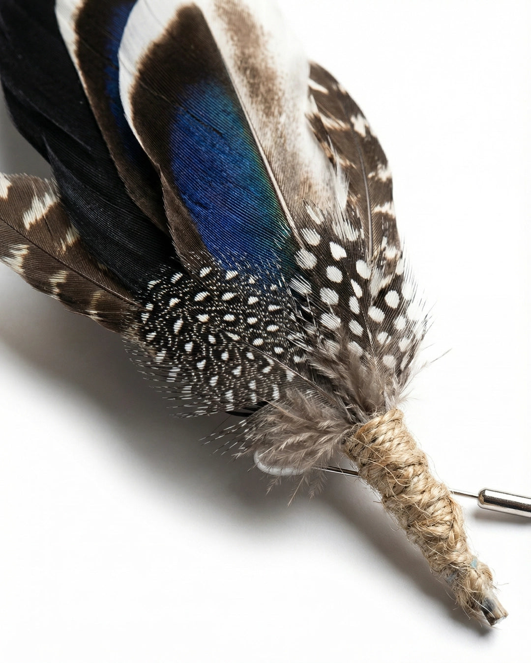 Midnight Wing Lapel Pin with Iridescent Plumage