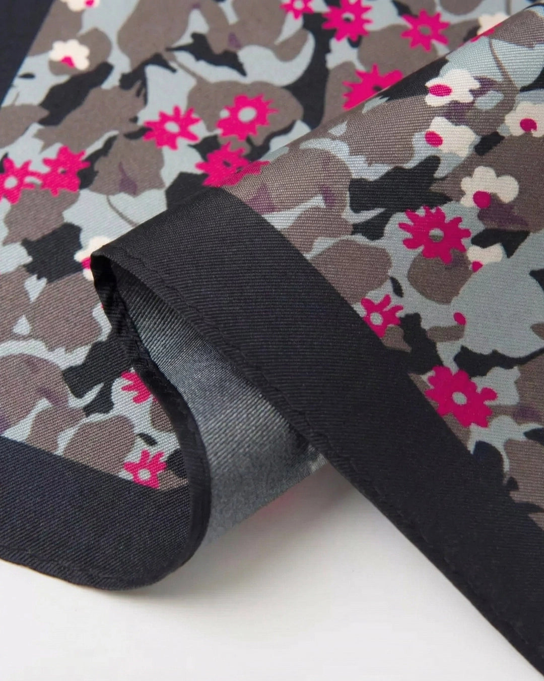 Charcoal & Neon Floral Camo Pocket Square