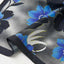 Gray & Blue Crested Flower Pocket Square