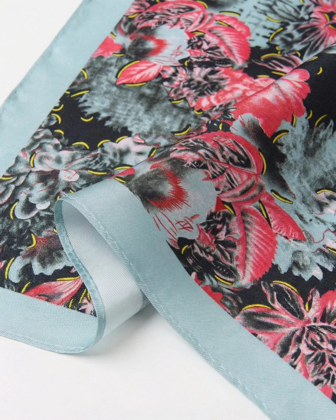 Sky Blue & Bold Flower Pocket Square