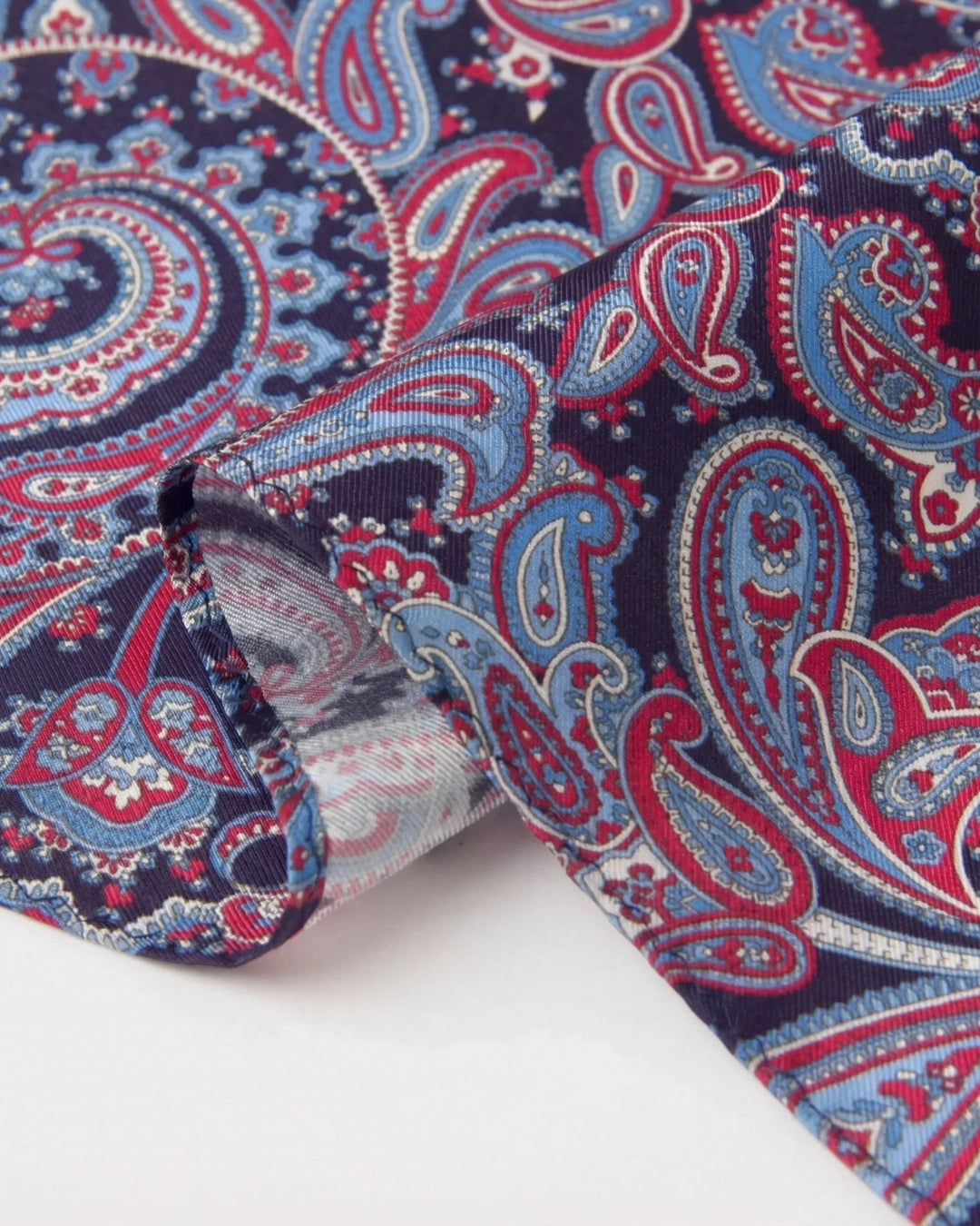 Violet & Azure Paisley Pocket Square