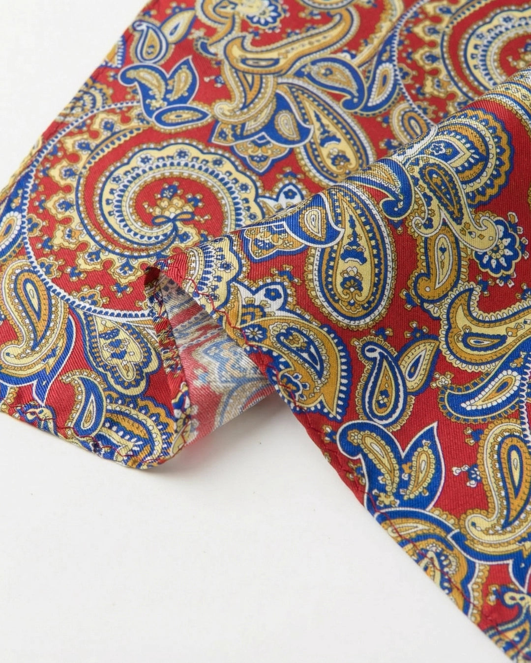 Vibrant Red Paisley Pocket Square