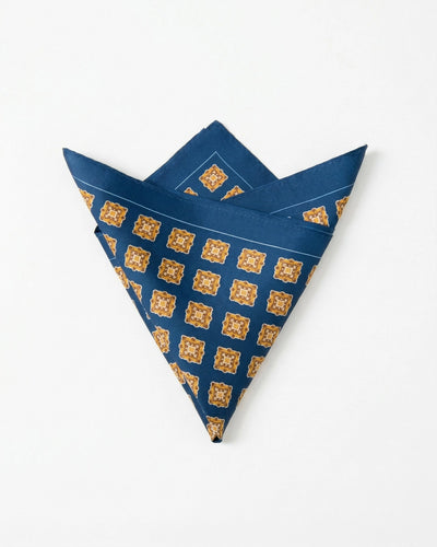 Navy Tuscan Plaid Pocket Square
