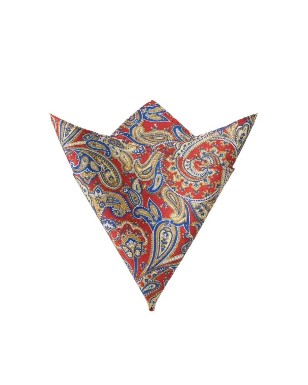 Vibrant Red Paisley Pocket Square