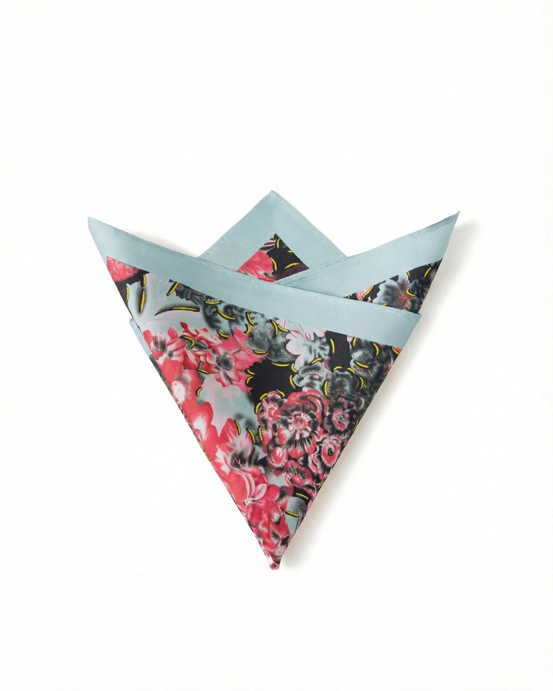 Sky Blue & Bold Flower Pocket Square