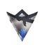 Gray & Blue Crested Flower Pocket Square
