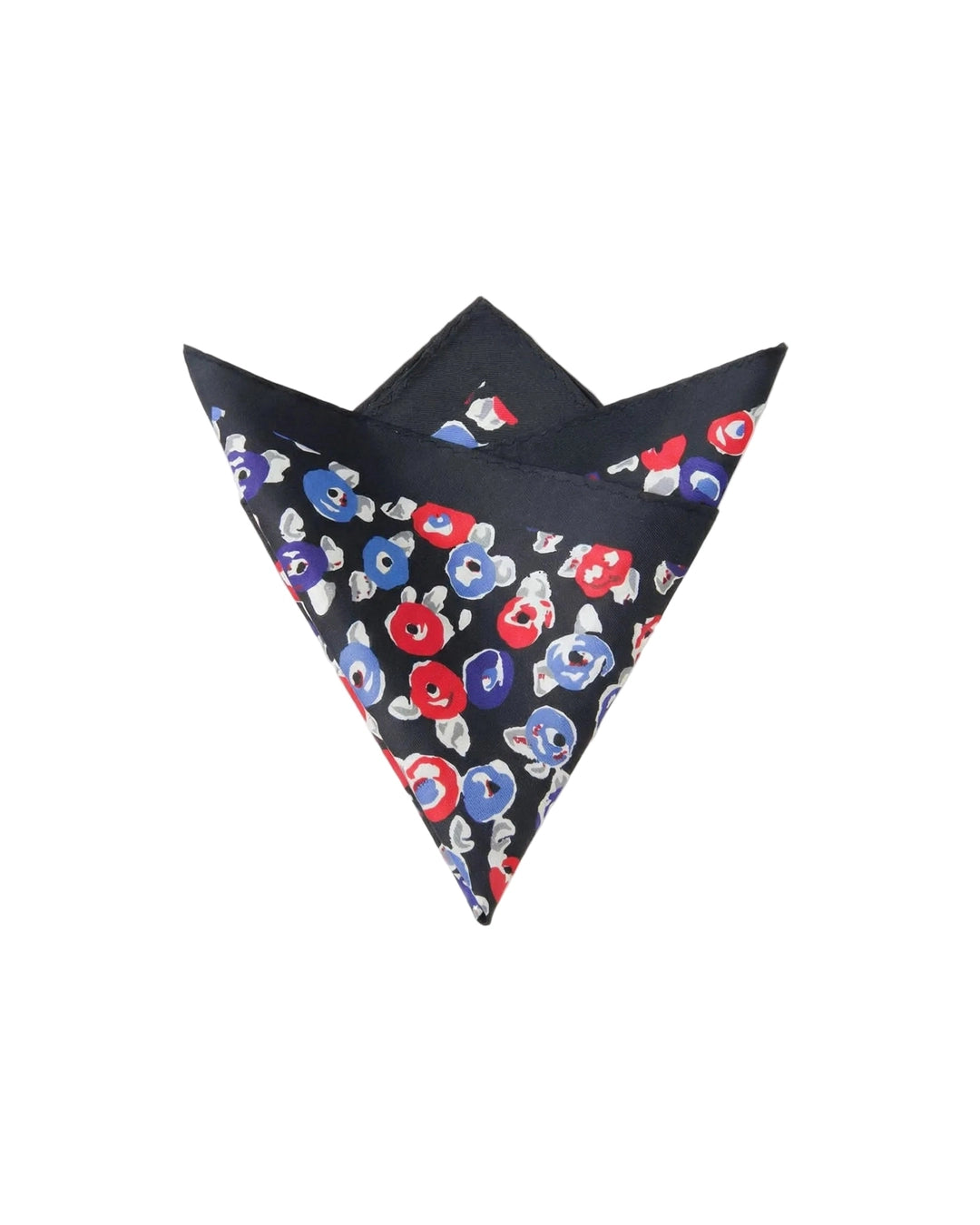 Black & Retro Poppy Pocket Square