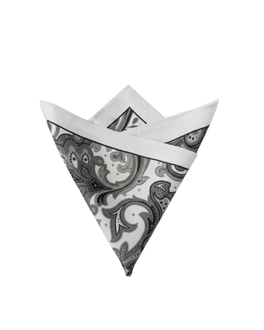 Monochrome Paisley Pocket Square