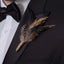 Golden Pheasant Lapel Pin with Layered Feathers