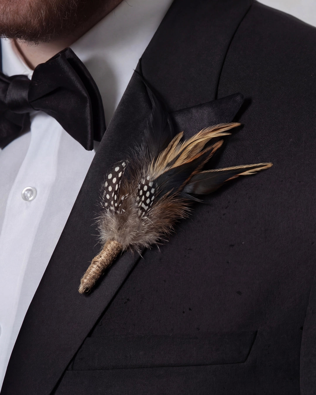 Golden Pheasant Lapel Pin with Layered Feathers